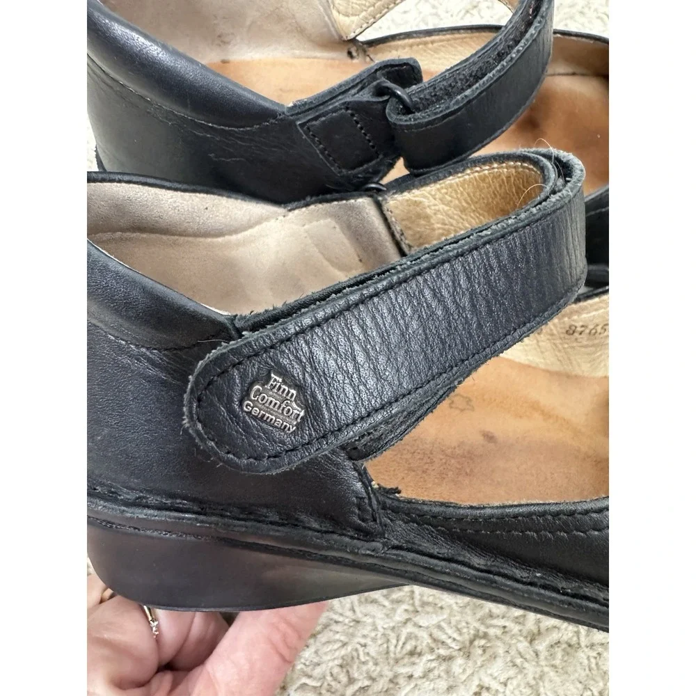 Finn‎ Comfort Women's Black Leather Mary Jane Shoes Size 8 Support Classic Retro